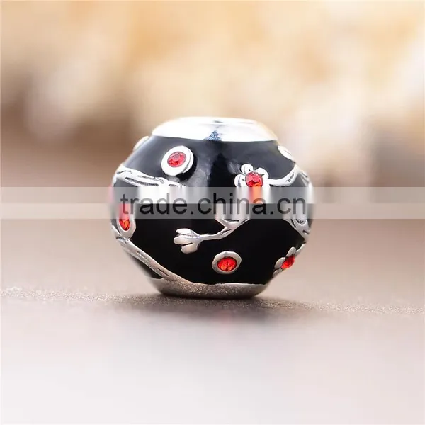 925 Silver Chinese Traditional Style Plum Flower Shape Beads photo-5