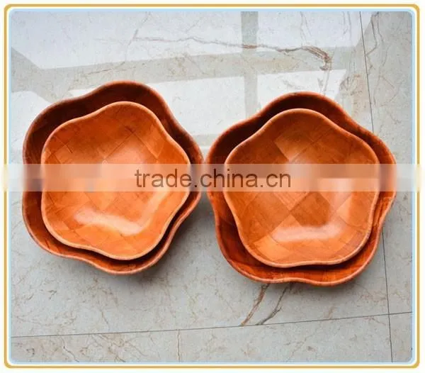 Pentagram Wooden Knitted Bowl for Putting Fruit photo-6