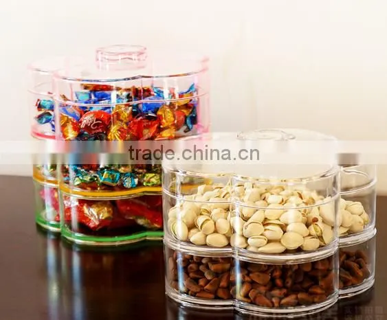 Dry Fruit Box Acrylic Transparent Snack Box of Candy Cassette Cover Storage Box Box Double Multilayer Fruit(B-0296) photo-3