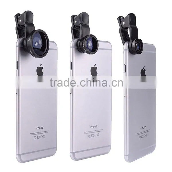 Universal Clip Detachable 3 in 1 Fish Eye Lens Wide Angle Macro Optical Lens Cell Phone Camera Lens photo-4