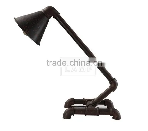 Steampunk Table Lamp Water Iron Pipe Desk Light Edison Bulb Light photo-2