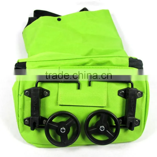 Folding Traveling Shopping Tote Bag With Wheels Handbag Purse Luggage Cart Trolley photo-3