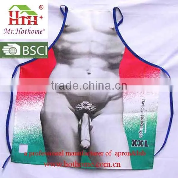 Factory Direct Sale Funny Colorful Sublimation Printing Polyester Naked Sexy Audlt Cooking Apron Patterns photo-4