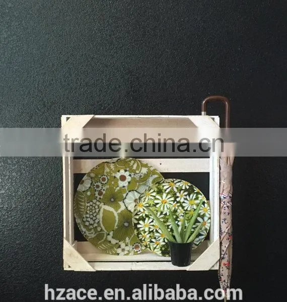 White Wooden Wall Hanging Crate Shelf / Wall Pocket photo-5