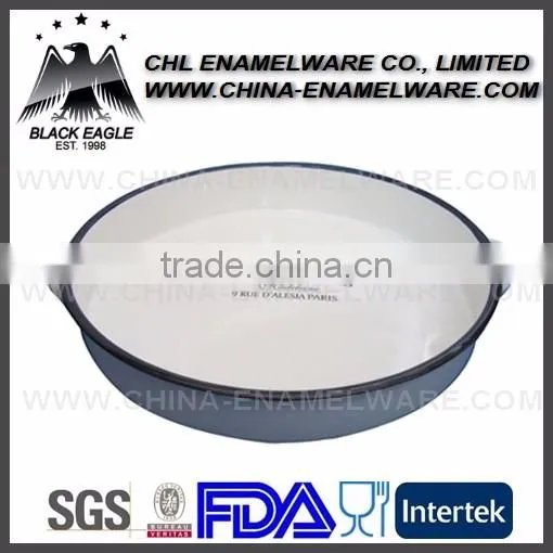 High Quality Enamel Round Tray With Spraying Decoration photo-3