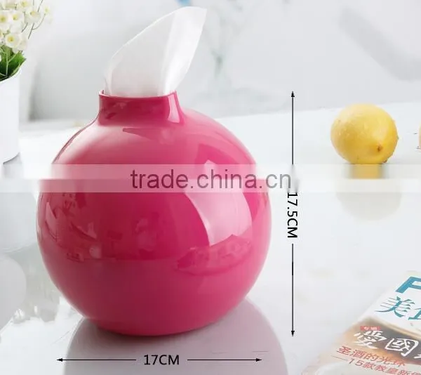 CY054 Hot Sale Bomb Shape Tissue Box Plastic Round Tissue Holder Box photo-5