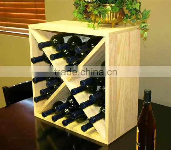 Wine Bottle Shelf/Wine Rack Storage Cube in Pine photo-2