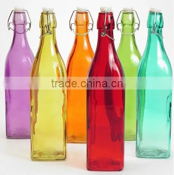 Colorful Spray Colored Glass Table Beer Bottle With Swing Top Lid photo-4