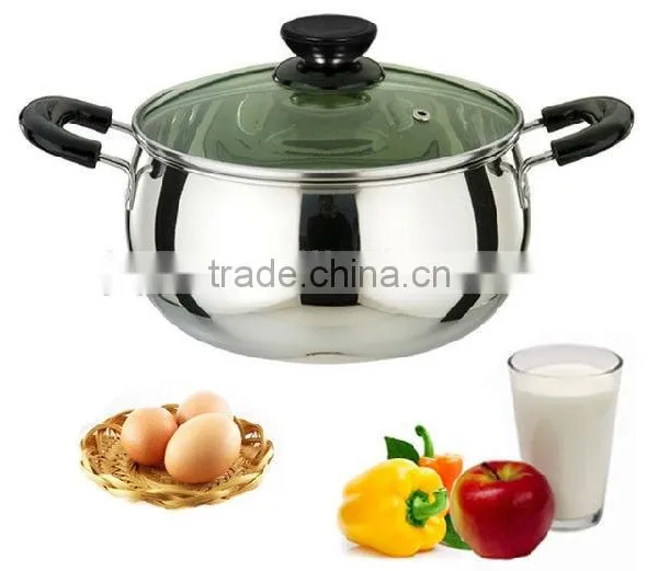 Popular Fasion Stainless Steel Glass Lid Fry Pan photo-3