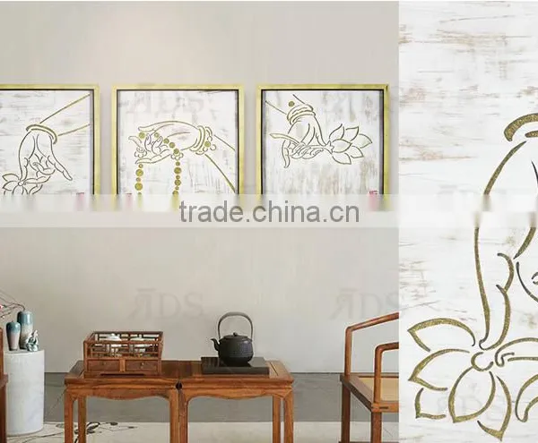 Framed Handmade Gold Leaf Buddha Wall Art For Home Decoration photo-5