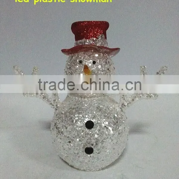 Craft Plastic LED Lighting Lovely Christmas Snowman Deer Decorations photo-2