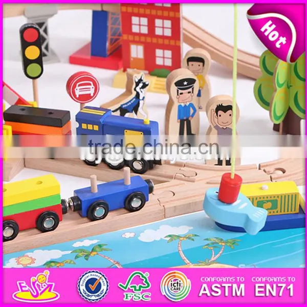 2017 Top Fashion Funny Children Activity Toys Wooden Train Tracks Toys W04C066 photo-5