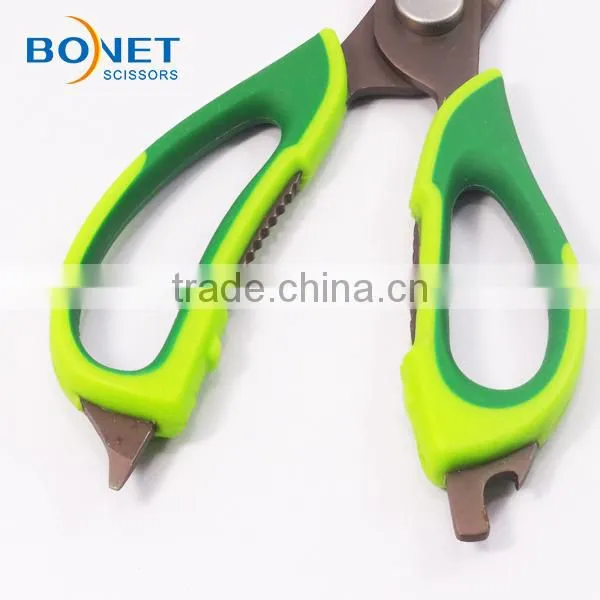 S52033T 9" Meat Cutting Tool Titanium Coating Kitchen Scissors With Plastic Handle photo-5