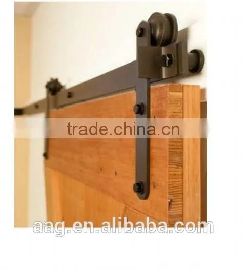 Carbon Steel European American Style Sliding Door Hardware Track And Roller Wheels Stop For Wooden Door photo-2