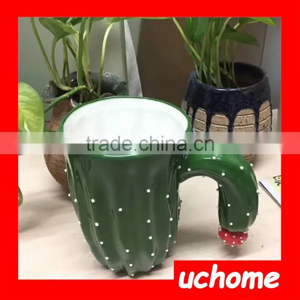 UCHOME 2017 Hot Sale Ceramic Cup Creatice Cactus Shape Coffee Mug photo-5