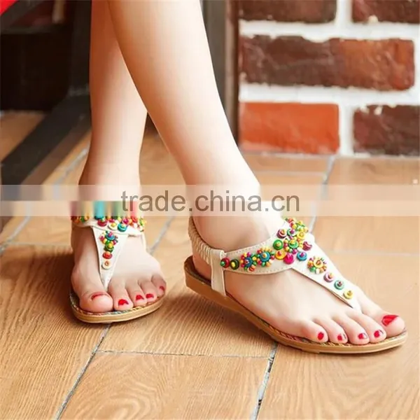 HFR-T0035 Large Size Wholesale Fashion Flat Sandals Latest Stylish Ladies Fancy Sandal 2017 photo-4