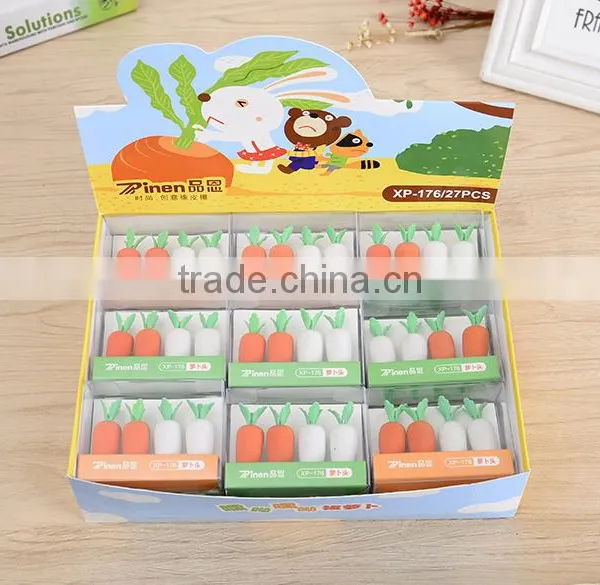 Novel Creative 3d Carrot Jumbo Magic Gel Pen Top Erasers Packing Logo Customs photo-2