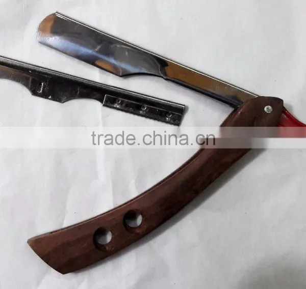 CUT THROAT SHAVETTE STRAIGHT SHAVING RAZOR WOODEN HANDLE photo-4