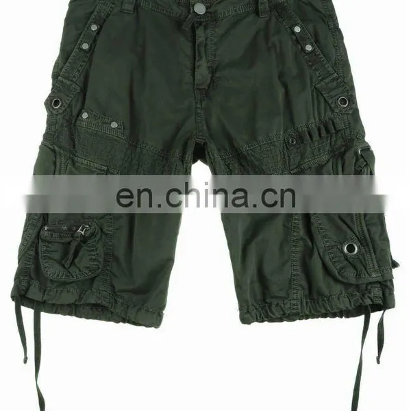 Mens Cotton Multi-pocket Button Fly Shorts