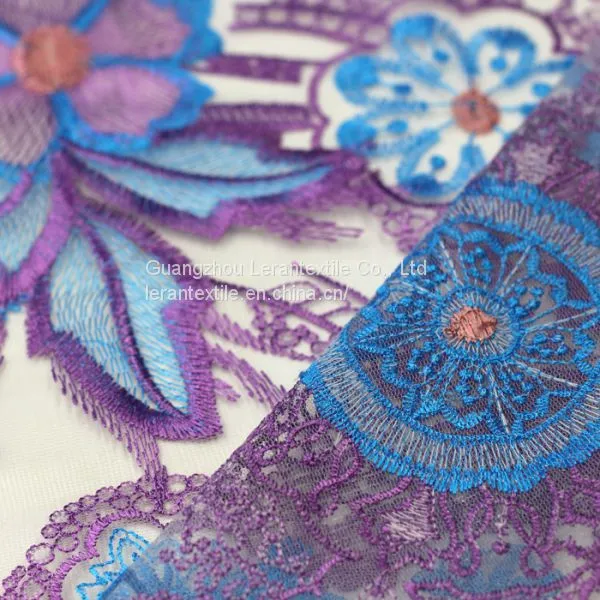 China Factory Peacock Feather Fabric Embroideried Mesh Net Lace Fabric for Wedding photo-4