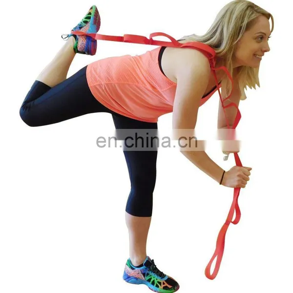 Yoga Workout Elastic Nylon Ballet Stretch Strap Band With 10 Flexible Loops photo-2