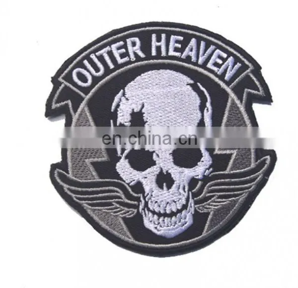 MIDDLE FINGER Iron On Embroidered Outlaw Biker Punk Patch,New Creeping Skeleton Patch Skull Finger Patch, photo-2