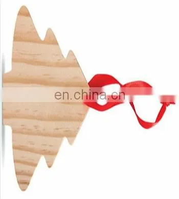 Wooden Christmas Ornament With Textile Ribbon, Tree Shape photo-2
