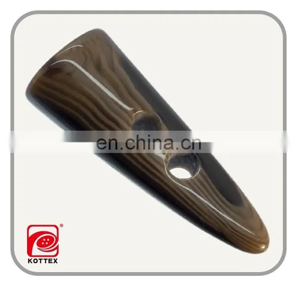 Factory 2 Holes Brown Imitation Horn Color Resin Toggle Could Has The Leather To Be Toggle Finished photo-3