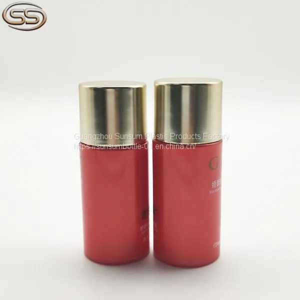 Custom Color 20ml Plastic Cosmetic Travel Bottle With Golden Cap