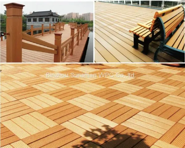 Wooden Design Pvc Outdoor Decking Tile Diy for Decoration photo-4