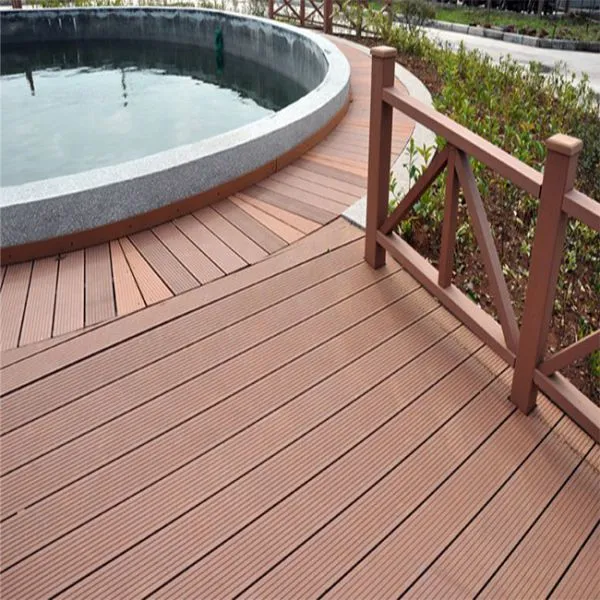 Engineered Teak Wood Grain Flooring WPC Composite Decking 22*140mm photo-3