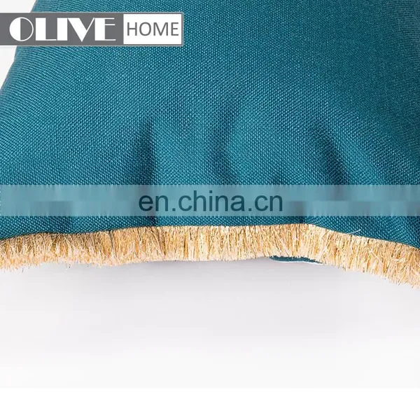Spring Fashion Design With Gold Thread Tassel Lazies Embroidery Sofa Waist Cushions For Sale photo-3