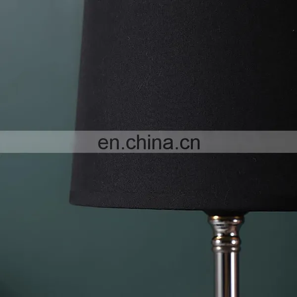 New Arrival High Quality Bedside Decoration Metal Reading Lamps Elegant Black Cotton Table Lamp photo-4