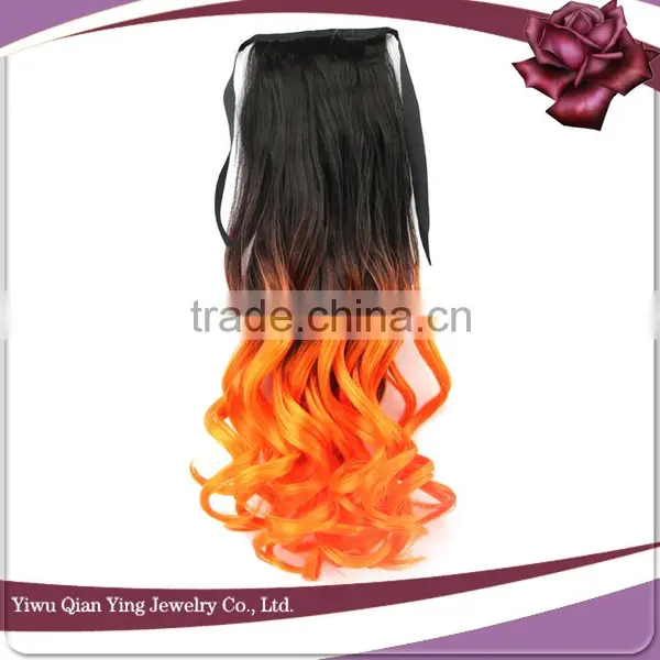 Two Tone Synthetic Curly Hair Band Ponytail photo-6