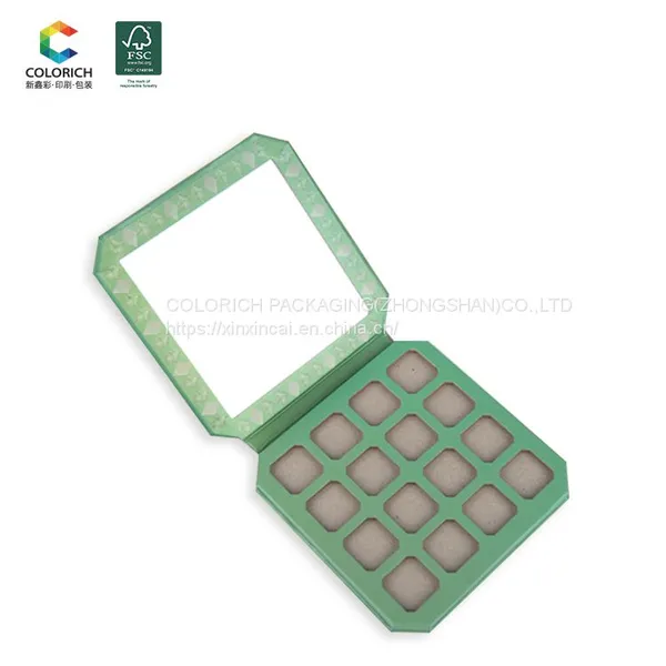 Empty Eyeshadow Palette Box Packaging Wholesale 9 Color Empty Magnetic Eyeshadow Cardboard Pressed Glitter Eyeshadow Palette photo-3
