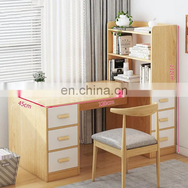 Student Study Workstation Desk Furniture Space Saving Storage Shelves Modern Cheap Home Office Desk for Computer photo-3