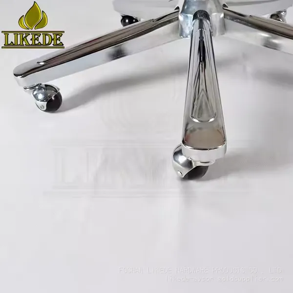 5-Leg Swivel Chair Base Iron Steel Chrome Adjustable Metal Height Office Leisure Outdoor Living Room Workshop Laundry Leg photo-4