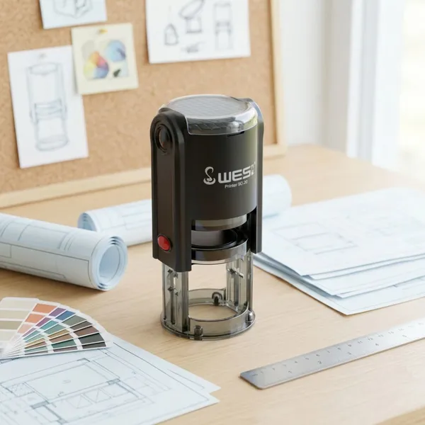 20mm Circle Automatic Impression Stamp Personalized Design Self Inking for Professional Approvals and Business Authentication
