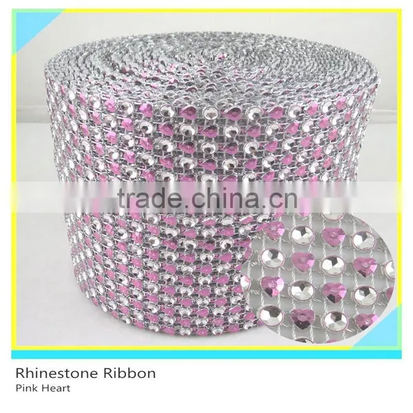 High Quality Silver & Yellow Rhinestone Mesh Plastic Material Ribbon Mesh 10 Yards 24 Rows photo-2