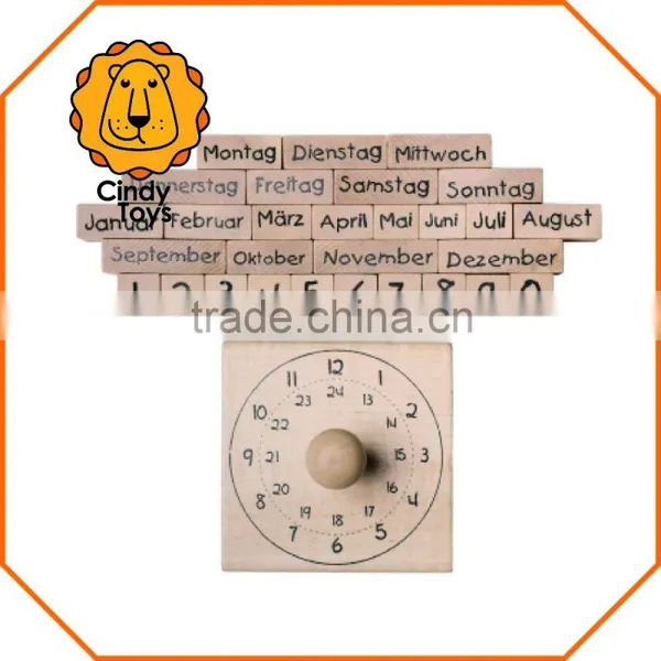 Wooden Rubber Stamps What is Time? 30 Pcs for Kids photo-2
