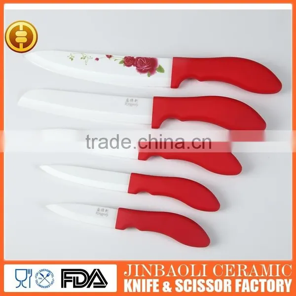 5pcs Brand New Red Handle Kitchen Ceramic Knife Set photo-2