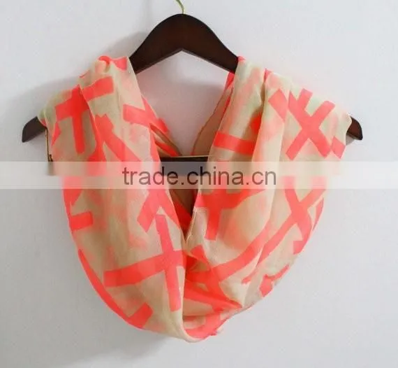 2015 Foreign Trade Latest Design Classic Cross Printed Polyester Infinity Scarf and Shawl Women photo-5