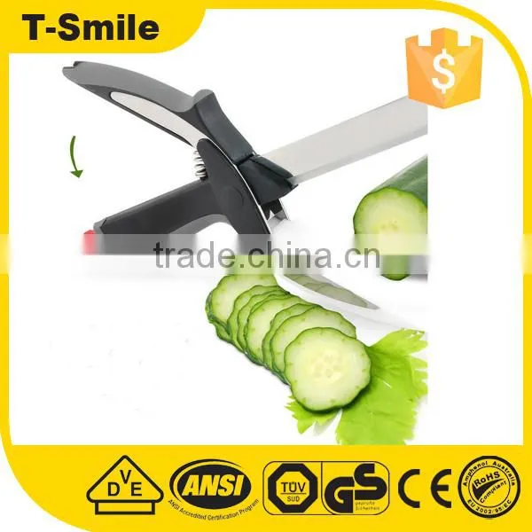 Stainless Steel Kitchen Clever Food Slicer Scissors Knives