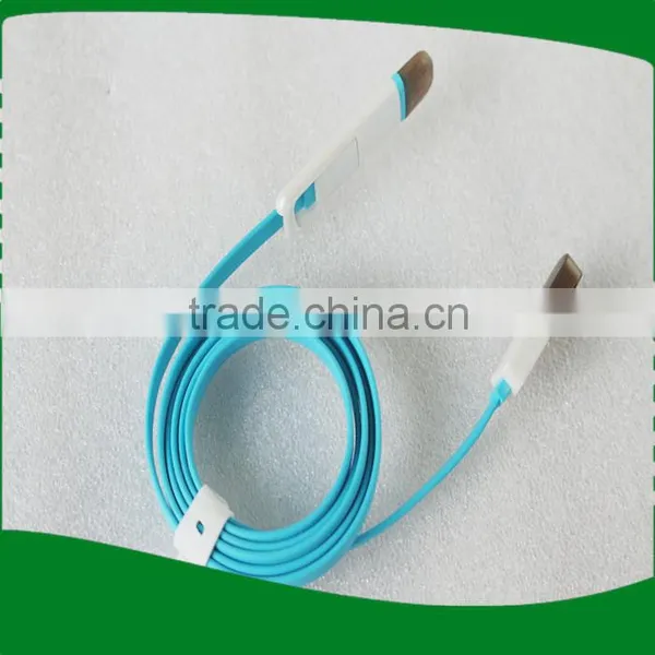2 in 1 Sync Data Micro Usb Cable for Iphone5/6s,1M Flat Noodle Line photo-2