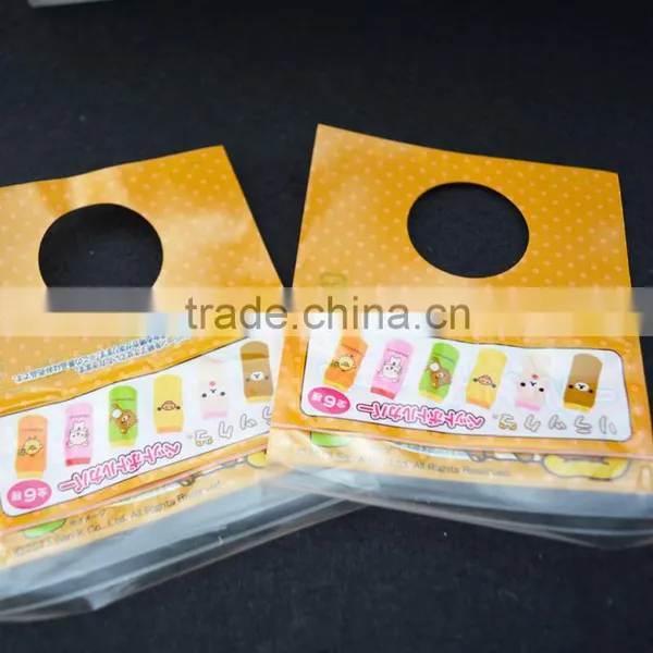 Orange Color Custom Printing Self Adhesive Bag , Cute High Quality Header Bag With Clear photo-2