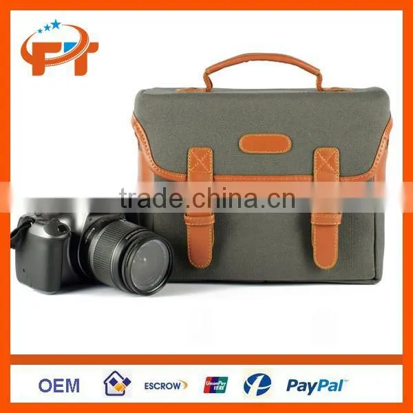 PU Leather Canvas Digital SLR Camera Bag For Nikon photo-2