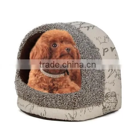 Lovely Pet Linen Fabric Soft Plush Bed photo-2