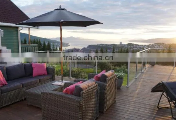 1265mm High Balcony Glass Railing Aluminum Post photo-2