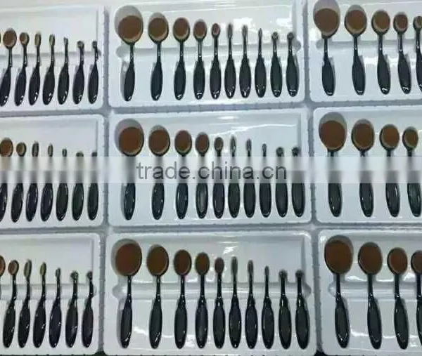 Cheapest Price Oval Toothbrush Makeup Brush Set, Oval Makeup Brush Set 10pcs for Sale Quality Choice photo-4