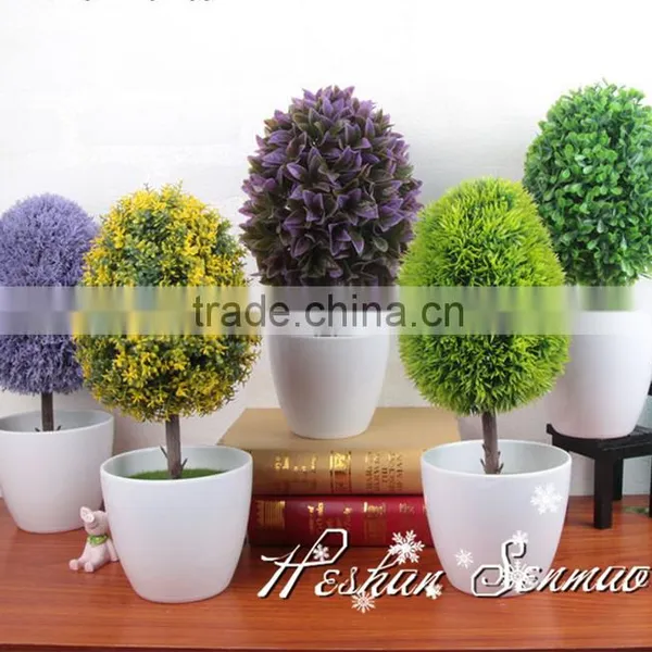 High Quality Artificial Topiary Grass Ball Bonsai for Table Decoration photo-3